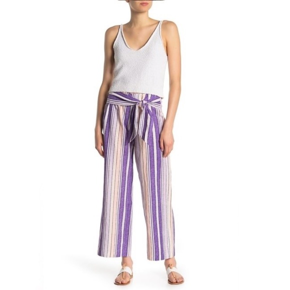 ECI Pants - ECI Tie Waist Linen Blend Pants
